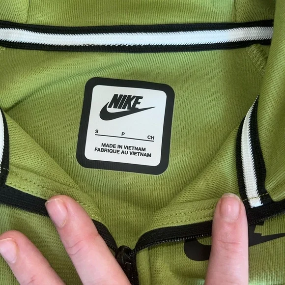 Nike Kids Lime Green Zip-Up Hoodie - Picture 2 of 3